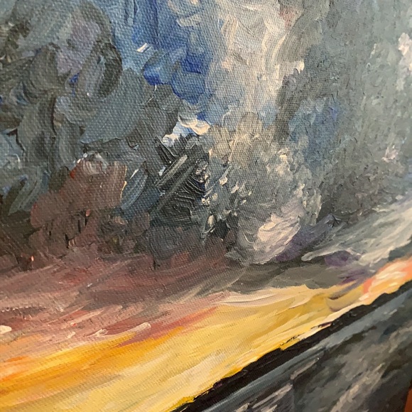 Original Abstract Seaside Acrylic Painting on Canvas 20 x20” - Picture 2 of 4